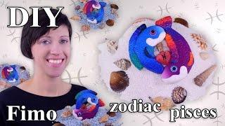 FIMO Sternzeichen Fische Polymer Zodiac Sign Pisces - Tutorial HDDE EN-Sub