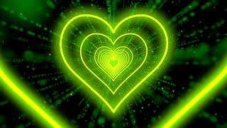 Heart TunnelGreen Heart Background  Neon Heart Background Video  Wallpaper Heart 10 Hours