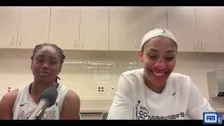 Tiffany HayesAja Wilson postgame  Las Vegas Aces beat Dallas Wings 95-81  June 5