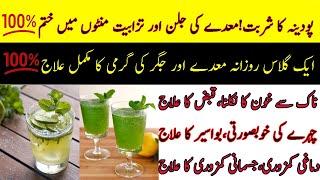 podina k pani k faidy pudina ka sharbat ke fayde Or banane ka tarika mint margarita benefits in urdu