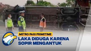 Bus Pariwisata Terguling di Tol Jombang - Metro Pagi Primetime