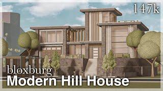 Bloxburg - Modern Hill House Speedbuild exterior  No Large Plot