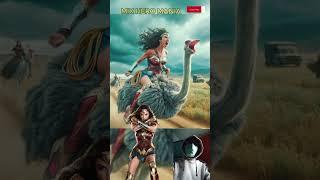 Superheroes riding an Ostrich - all Marvel & DC characters #AI #superhero