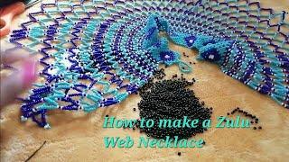 Zulu Xhosa beaded necklace tutorial Part 1. Seed beads necklace tutorial. Netting method.