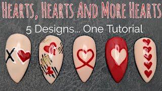 How To Make Heart Nail Art  Valentines Nails  Easy Heart Nails