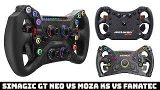 Simagic GT NEO vs. Moza KS vs. Fanatec McLaren Wheel - Wer holt die GT Krone zum bezahlbaren Preis?