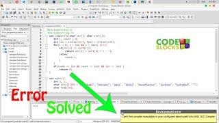 Fix Code Blocks Environment Error Cant find compiler executable in your configured search path