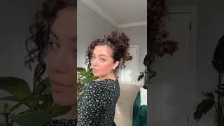 Curly hairstyle for work Easy + quick updo #curlyhair #updo #updohairstyle #hairstyle