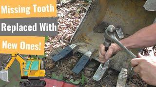 Replacing Teeth On The Excavator Bucket & Rutting Around