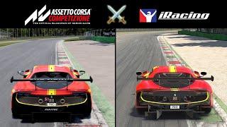️iRACING vs ASSETTO CORSA COMPETIZIONE FERRARI 296 GT3 en Monza #iracing #assettocorsacompetizione