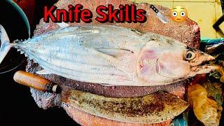 Amazing Cutting Skills  Incredible Big Skipjack Tuna Fish Cutting By Expert Fish Cutter