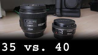 Canon EF 35mm f2 IS USM vs. EF 40mm F2.8 STM pancake review