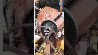 Bulldozer and cement mixer in use to prepare Bhandara food in MP