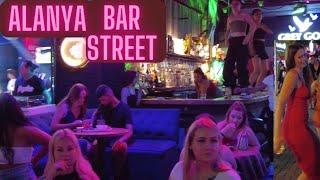 alanya nightlife walking tour  4K UHD alanya bar street  alanya city center   turkey travel