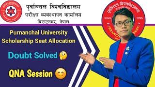 Purnanchal University Scholarship Seat Allocation  Kun rank le Scholarship pauxa Merit  Reservati