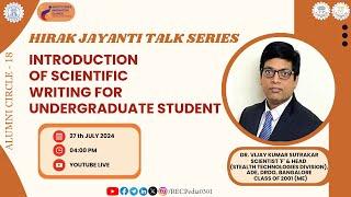 Introduction of Scientific Writing for Undergraduate Student  Alumni circle - 18