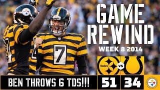 2014 Steelers vs. Colts Highlights  Big Ben throws 6 TDs Steelers win 51-34  Pittsburgh Steelers