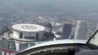 Landing on top of U.S. Bank Los Angeles with helicopter Bell 206 Jetranger