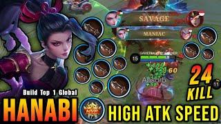 Auto SAVAGE 24 Kills Hanabi High Attack Speed Build is Broken - Build Top 1 Global Hanabi  MLBB