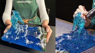 Minibricks Incredibly Complex Diorama of a WATER ELEMENTAL made from Epoxy Resin