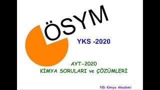 AYT 2020 KİMYA SORULARI ve ÇÖZÜMLERİ