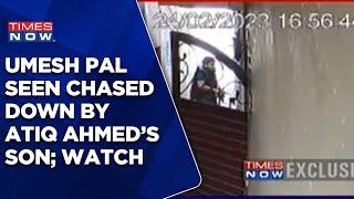 Atiq Ahmeds Son Seen Chasing Umesh Pal Inside Street In New CCTV Footage  Watch Dramatic Video