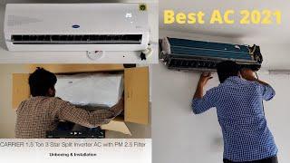 CARRIER 1.5 Ton 3 Star Split Inverter AC  Unboxing  Installation  Review  Remote Function Guide