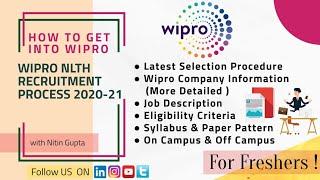 Wipro Recruitment Process 2020  Wipro NLTH 2021  Eligibility  Exam Pattern  Syllabus Detailed