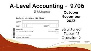 A Level Accounting October November 2023 Paper 43 970643 Question 2