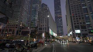 4K Night walk in Guangzhou China. Huacheng Square to Haixin Bridge