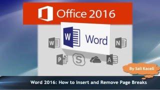 Word 2016 Tutorial Inserting and Removing a Page Break to a Document 19