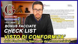 BONUS FACCIATE 90 quali documenti servono per il visto di conformità