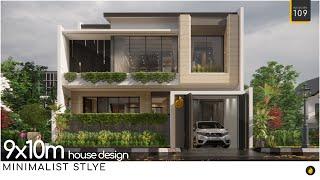 ** 9x10m house design ** Rumah 2 lantai gaya minimalis