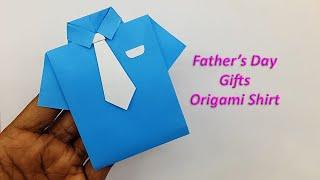 Origami Shirt and Tie  How to Make Paper Shirt  Fathers Day Special Gift