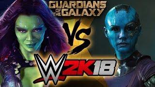 Gamora vs Nebula in WWE 2K18 CAW Showcase