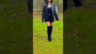 Outfit Of The Day  Leather Jacket Outfit  Cozy Winter Outfit #shorts #outfitoftheday #ootd #outfit