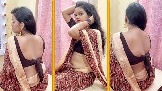 Backless Blouse Photoshoot  Saree Ultra Low Waist Saree Vlog #saree