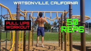 DOING 50 PULL UPS AT THE PARK  WATSONVILLE CALIFORNIA