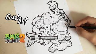 COMO DIBUJAR A ZOMBISTEIN MELENA DE METAL  PLANTS VS ZOMBIES 2  how to draw zombistein