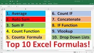 Top 10 Most Important Excel Formulas - Made Easy
