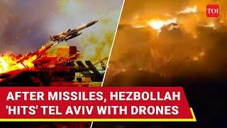 Tel Aviv Quakes After 320+ Missiles Hezbollah Pounds Israel With Squadron Of Kamikaze Drones