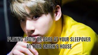 JUNGKOOK FF PLAYING TRUTH OR DARE AT YOUR SLEEPOVER AT YOUR CRUSHS HOUSE