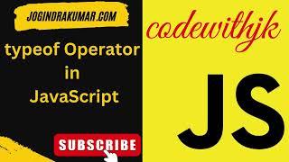 typeof Operator in JavaScript #javascript #operator