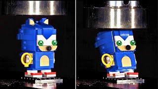 Sonic Characters CRUSHED By Hydraulic Press  #Sonic #Lego #Mario