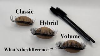 Classic Hybrid & Volume Lash Extensions  What’s the difference ? How do you create them ?