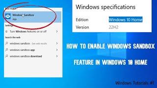 How to Enable Windows Sandbox Feature in Windows 10 Home