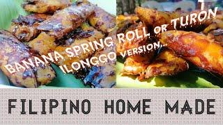 Banana Spring Roll or Turon Filipino Ricipe Cooking outdoor