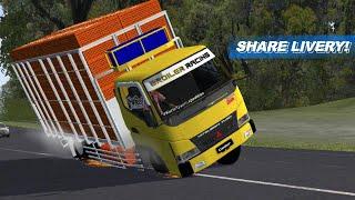 SHAREE? LIVERY+PPL MOD CANTER AYAM SUSPENSI REAL DEPAN BELAKANG BY SURDI GAMING SHARE MOD BUSSID