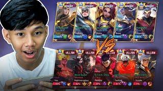 SUPER HEROES VS VILLAIN SQUAD IN ML  INTENSE BATTLE OF YOUTUBERS AND TIKTOKERS WHO WINS?