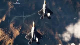 Heavyweight fight USAF F-22 Raptors force a pair of Russian SU-57 Felons to flee.